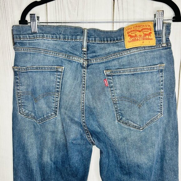 Levis Jeans Mens Sz 34x30 Blue Denim 514 Straight Leg Stretch - Picture 5 of 7